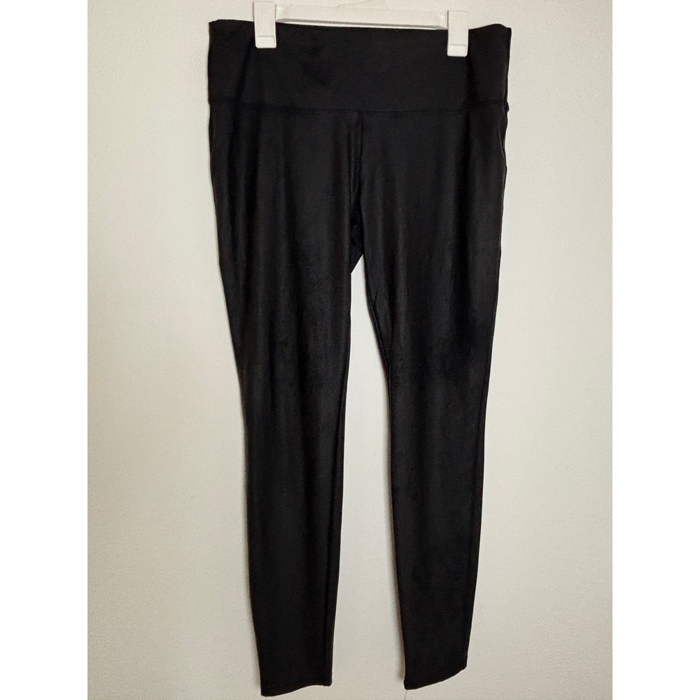 Time and Tru Womens XXL 20 Black Faux Leather Leggings High Waisted Textured